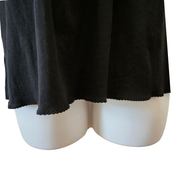 Ann Taylor Black Tunic Tank • White Floral Embroidery • Comfy Stretch • Size XL - Picture 5 of 9